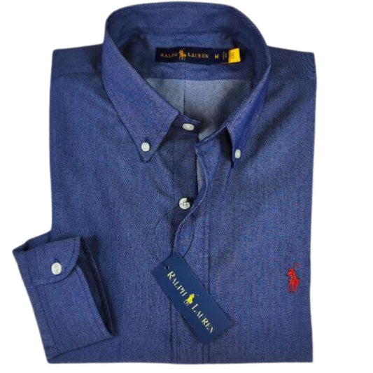 Camisa para Hombre manga larga Polo Ralph Lauren Azul Oscuro Denim