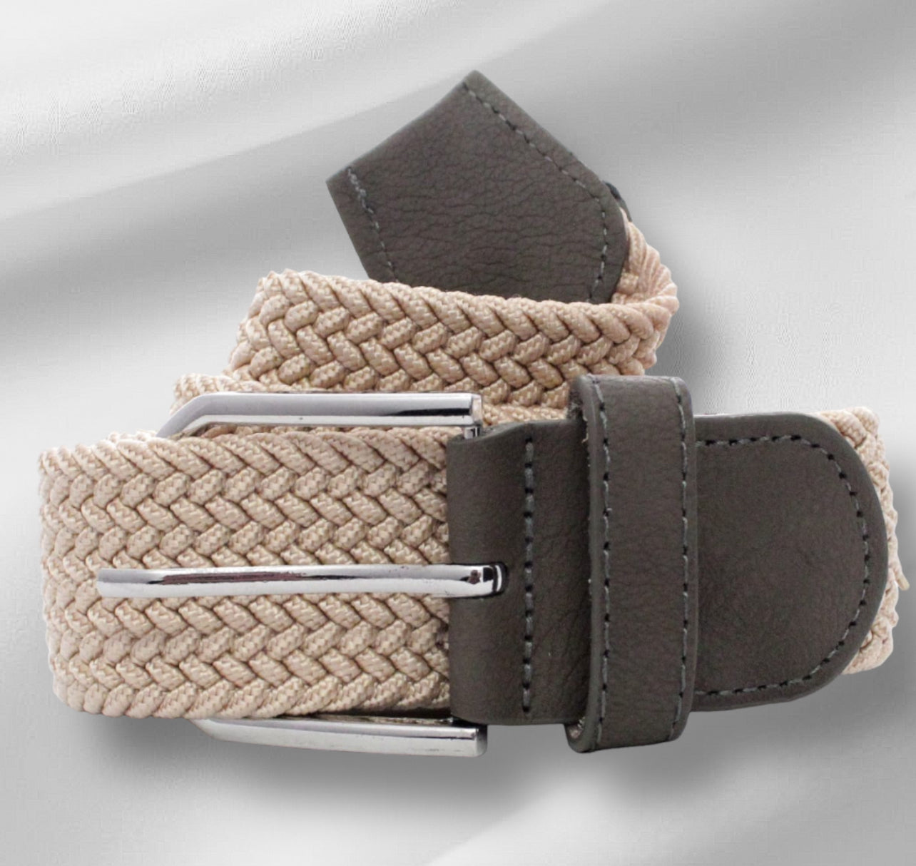 Cinturón trenzado Crema