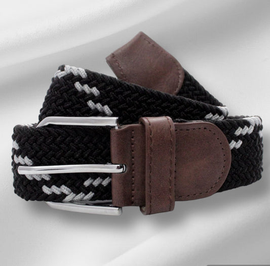 Cinturón trenzado Blanco y Negro