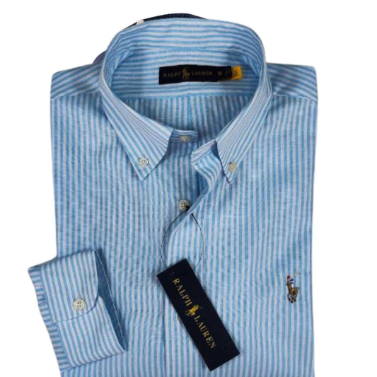 Camisa para Hombre manga larga Polo Ralph Lauren Rayas Azul Cielo