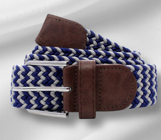 Cinturón trenzado Azul y blanco