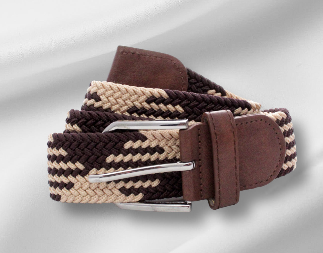 Cinturón trenzado Cafe y Crema