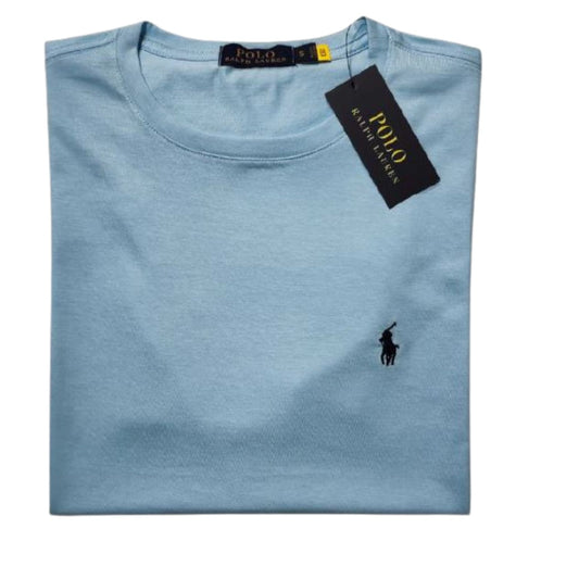 Camiseta T - Shirt cuello redondo manga corta Azul Celeste Ralph Lauren