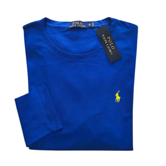 Camiseta T - Shirt cuello redondo manga larga Azul Rey Ralph Lauren