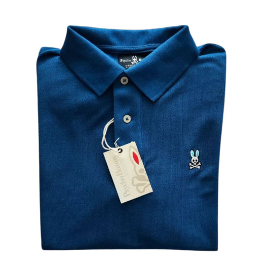 Camiseta tipo polo manga corta Psycho Bunny color Azul Rey