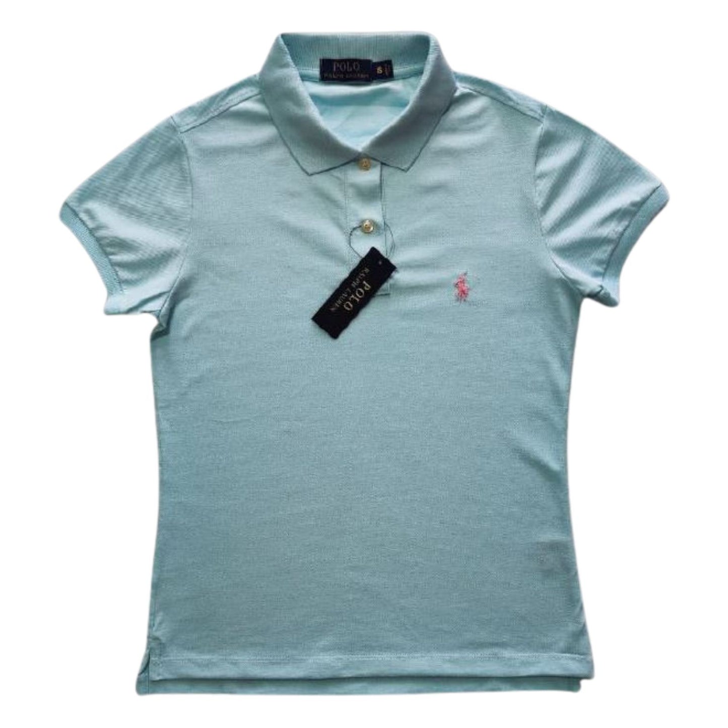 Camiseta Tipo Polo Mujer Manga Corta Azul Cielo Polo Ralph Lauren