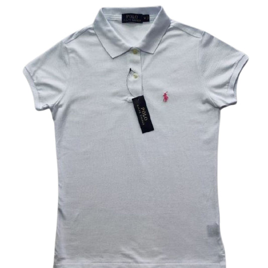 Camiseta Tipo Polo Mujer Manga Corta Blanca Polo Ralph Lauren