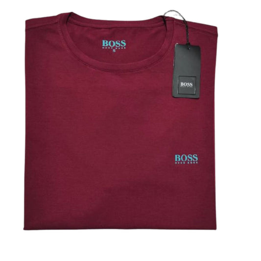 Camiseta T- Shirt cuello redondo manga corta color Vino Hugo Boss