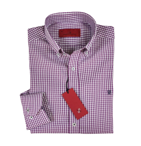 Camisa manga larga de Cuadros Carolina Herrera Negra