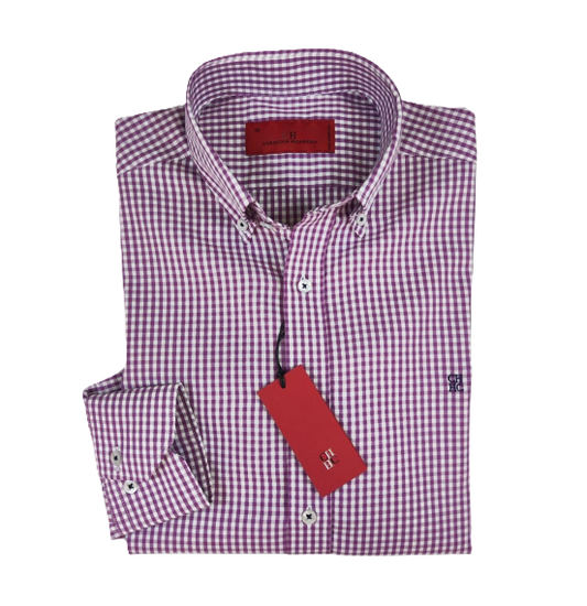 Camisa manga larga de Cuadros Carolina Herrera Púrpura