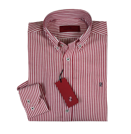 Camisa manga larga de Rayas Carolina Herrera Roja