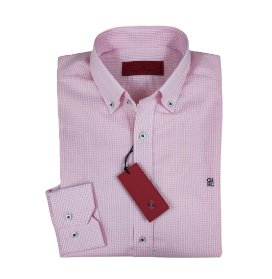 Camisa manga larga de Cuadros Carolina Herrera Rosada