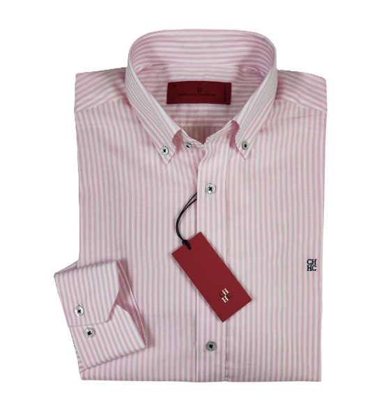 Camisa manga larga de Rayas Carolina Herrera Roja