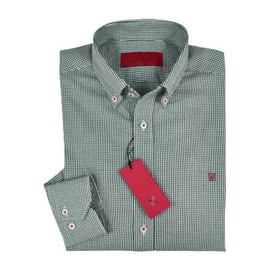 Camisa manga larga de Cuadros Carolina Herrera Celeste