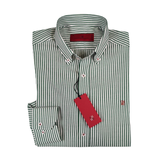 Camisa manga larga de Rayas Carolina Herrera Verde