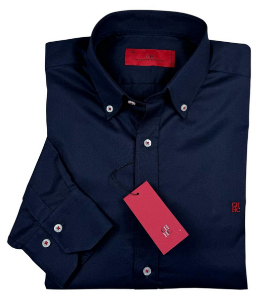 Camisa manga larga Carolina Herrera Azul Navy