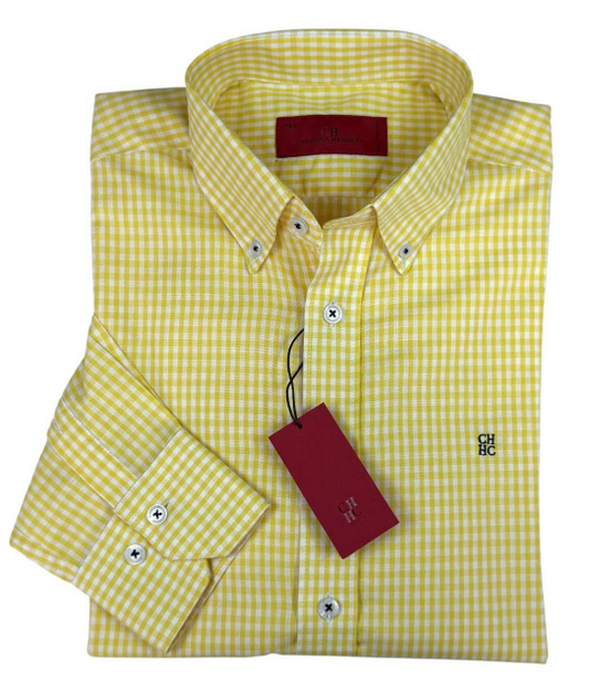 Camisa manga larga de Cuadros Carolina Herrera Amarillo