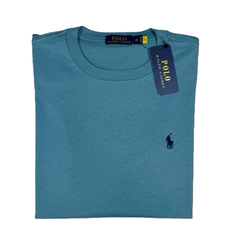Camiseta T - Shirt cuello redondo manga corta Azul Saoke Ralph Lauren