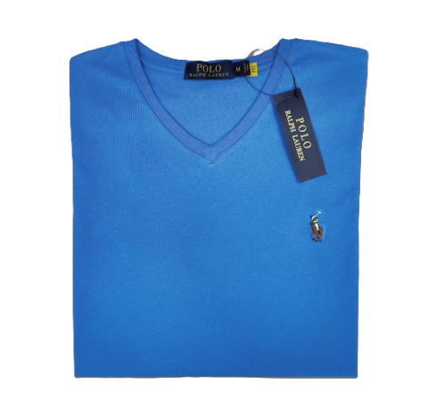 Camiseta T - Shirt cuello v manga corta Azul Rey Ralph Lauren