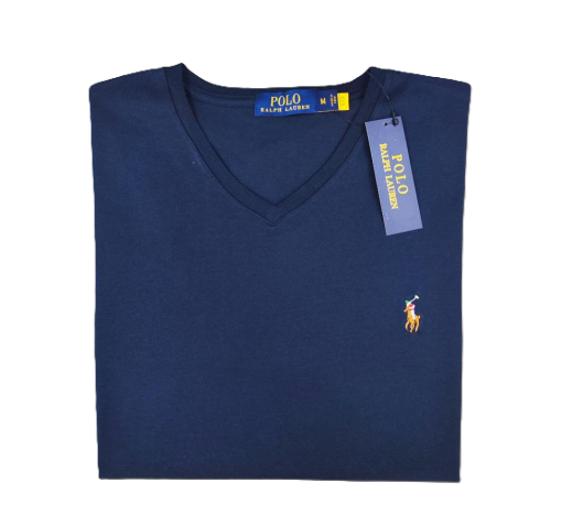 Camiseta T - Shirt cuello v manga corta Azul Navy Ralph Lauren