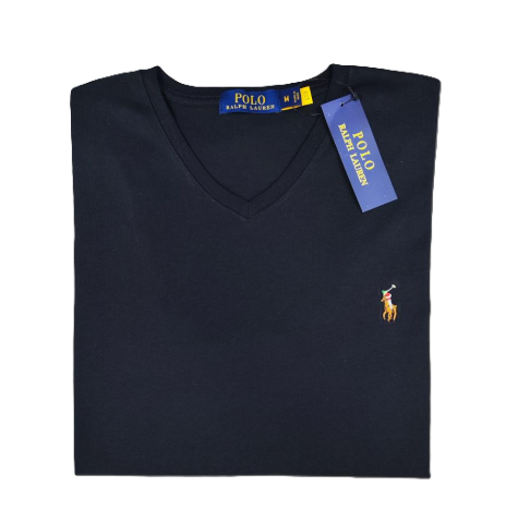 Camiseta T - Shirt cuello v manga corta Negro Ralph Lauren