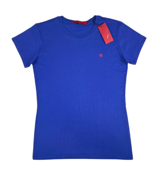 Camiseta T - Shirt Mujer cuello redondo manga corta Azul Rey CH