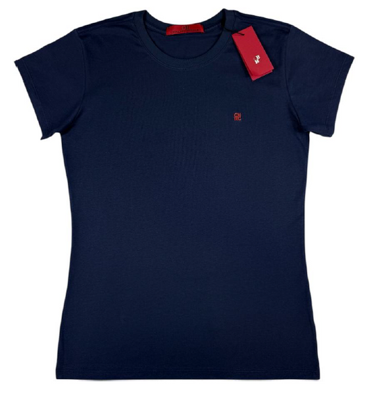 Camiseta T - Shirt Mujer cuello redondo manga corta Azul Navy CH