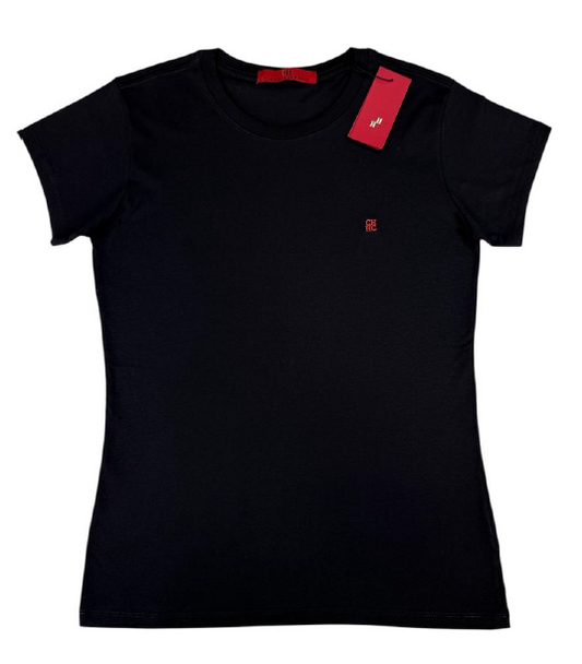 Camiseta T - Shirt Mujer cuello redondo manga corta Negro CH