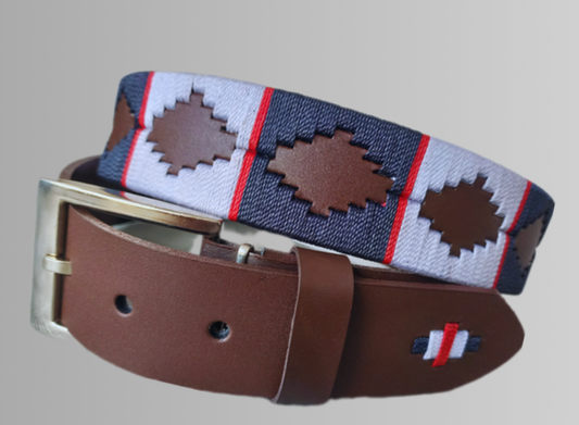 Cinturón en cuero con diseño en hilo encerado Comanche