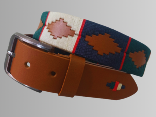 Cinturón en cuero con diseño en hilo encerado Silver