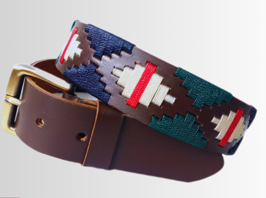 Cinturón en cuero con diseño en hilo encerado Monarca