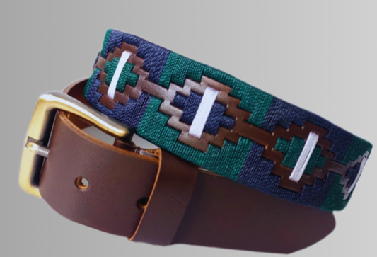 Cinturón en cuero con diseño en hilo encerado Gema