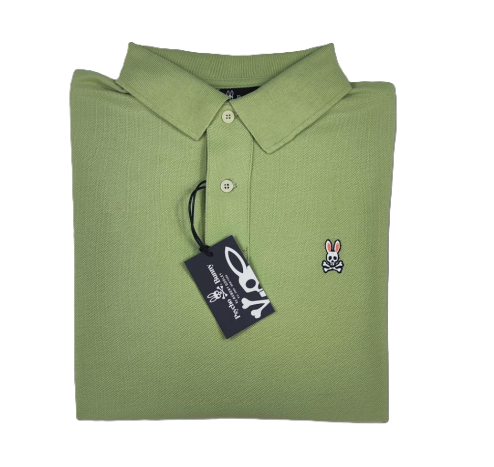 Camiseta tipo polo manga corta Psycho Bunny color Verde Hoja Seca