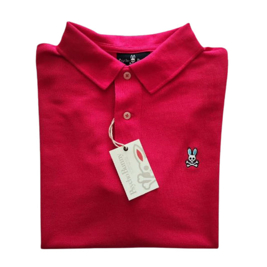 Camiseta tipo polo Psycho Bunny manga corta color Coral