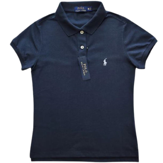 Camiseta Tipo Polo Mujer Manga Corta Azul Navy Polo Ralph Lauren