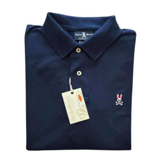 Camiseta tipo polo manga corta Psycho Bunny color Azul Navy