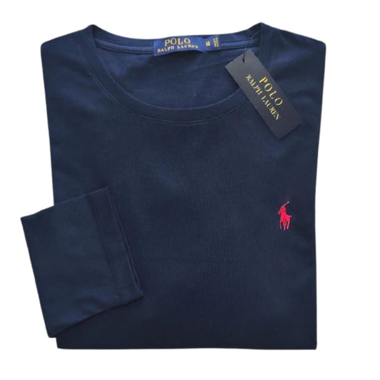 Camiseta T - Shirt cuello redondo manga larga Azul Navy Ralph Lauren