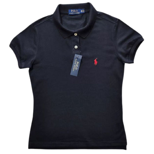 Camiseta Tipo Polo Mujer Manga Corta Negro Polo Ralph Lauren