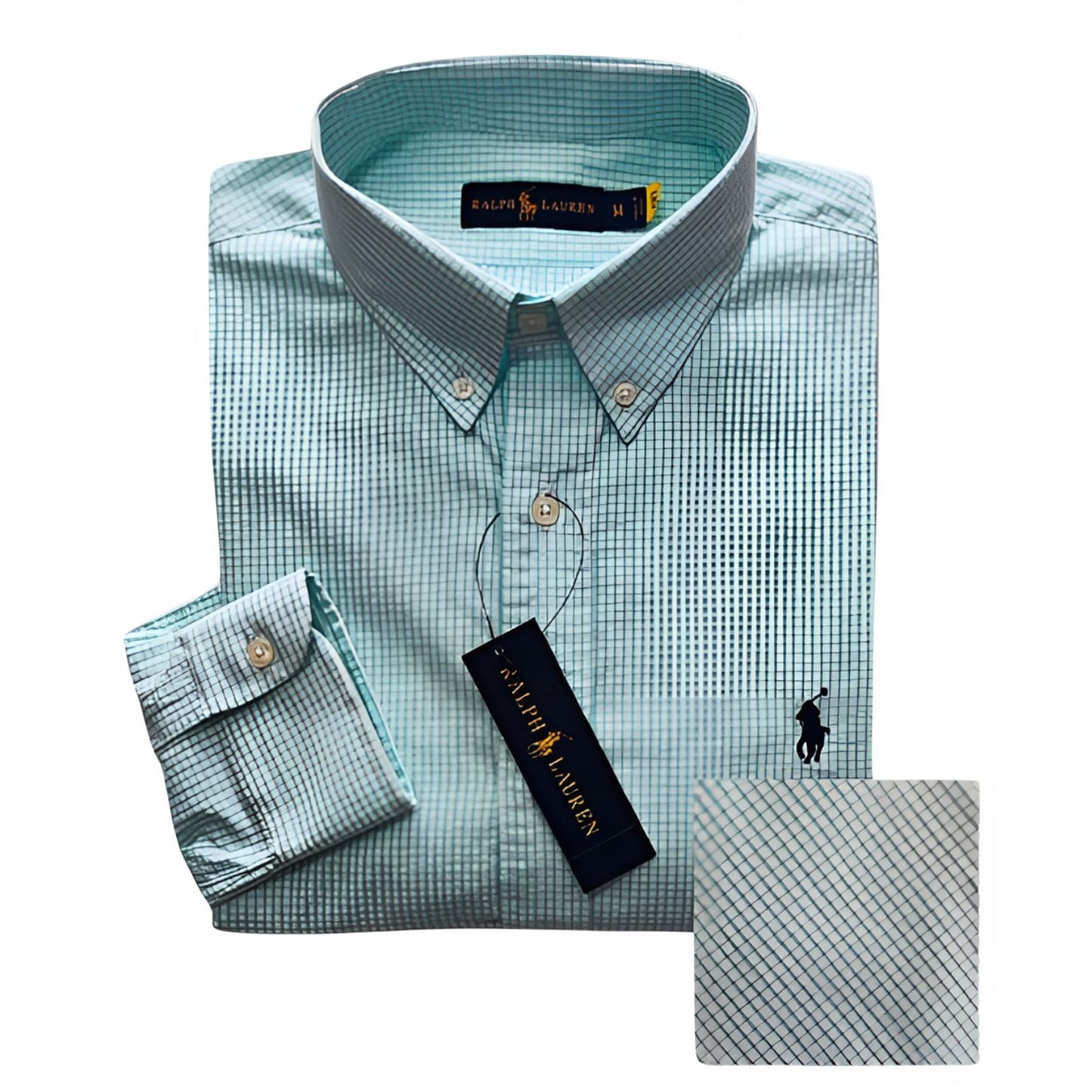 Camisa para Hombre manga larga Polo Ralph Lauren Cuadros Azul Agua Marina
