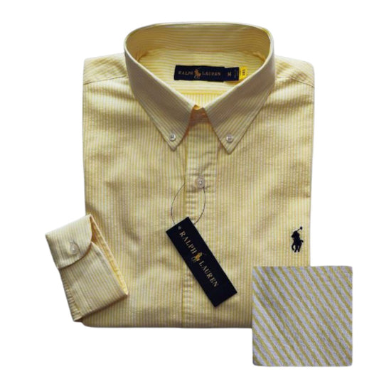 Camisa para Hombre manga larga Polo Ralph Lauren rayas Amarillas