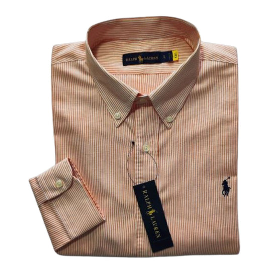 Camisa para Hombre manga larga Polo Ralph Lauren Rayas Ladrillo