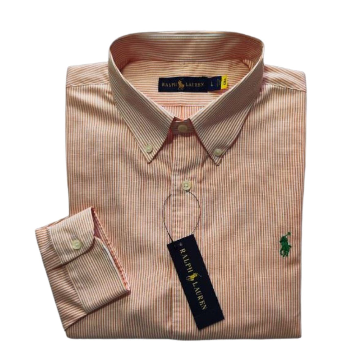 Camisa para Hombre manga larga Polo Ralph Lauren Rayas Ladrillo