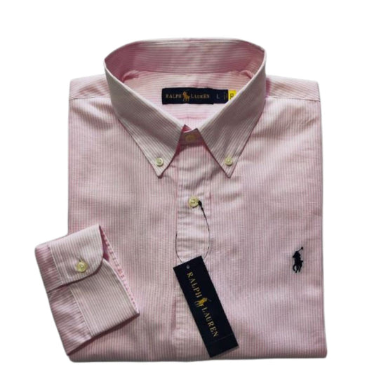 Camisa para Hombre manga larga Polo Ralph Lauren Rayas Rosadas