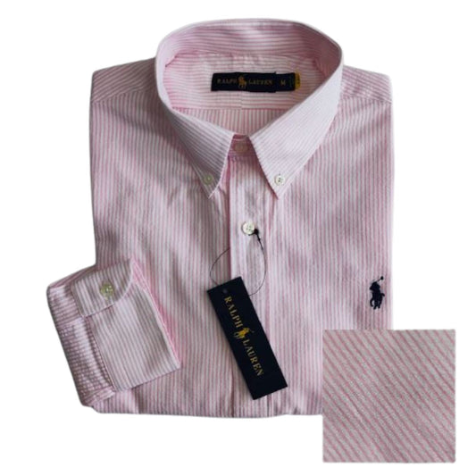 Camisa para Hombre manga larga Polo Ralph Lauren Rayas Rosadas