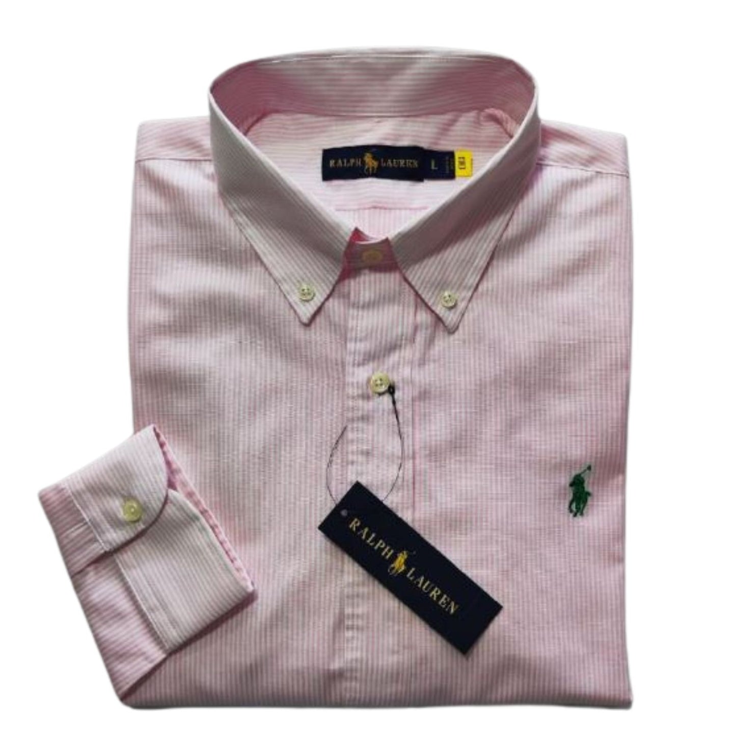 Camisa para Hombre manga larga Polo Ralph Lauren Rayas Rosadas