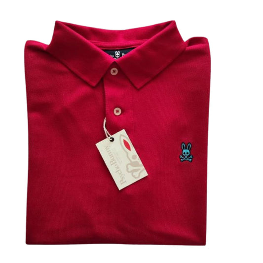 Camiseta tipo polo manga corta Psycho Bunny color Rojo