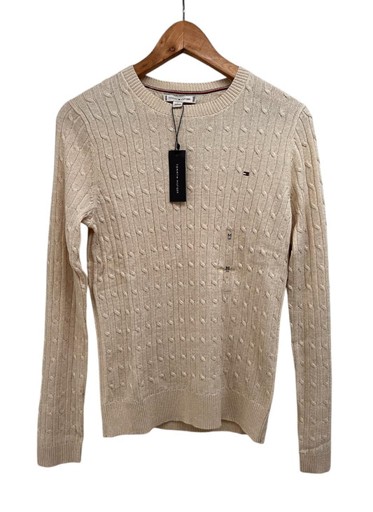 Saco beige Tommy Hilfiger tejido amplio de punto trenzado