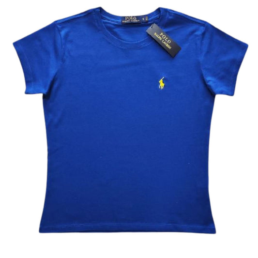 Camiseta T - Shirt Mujer cuello redondo manga corta Azul Rey