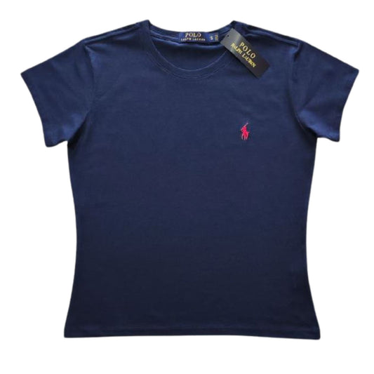 Camiseta T - Shirt Mujer cuello redondo manga corta Azul Oscuro