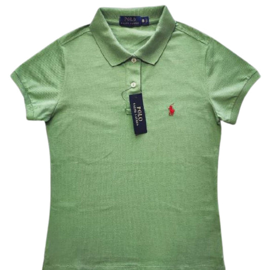 Camiseta Tipo Polo Mujer Manga Corta Verde Polo Ralph Lauren